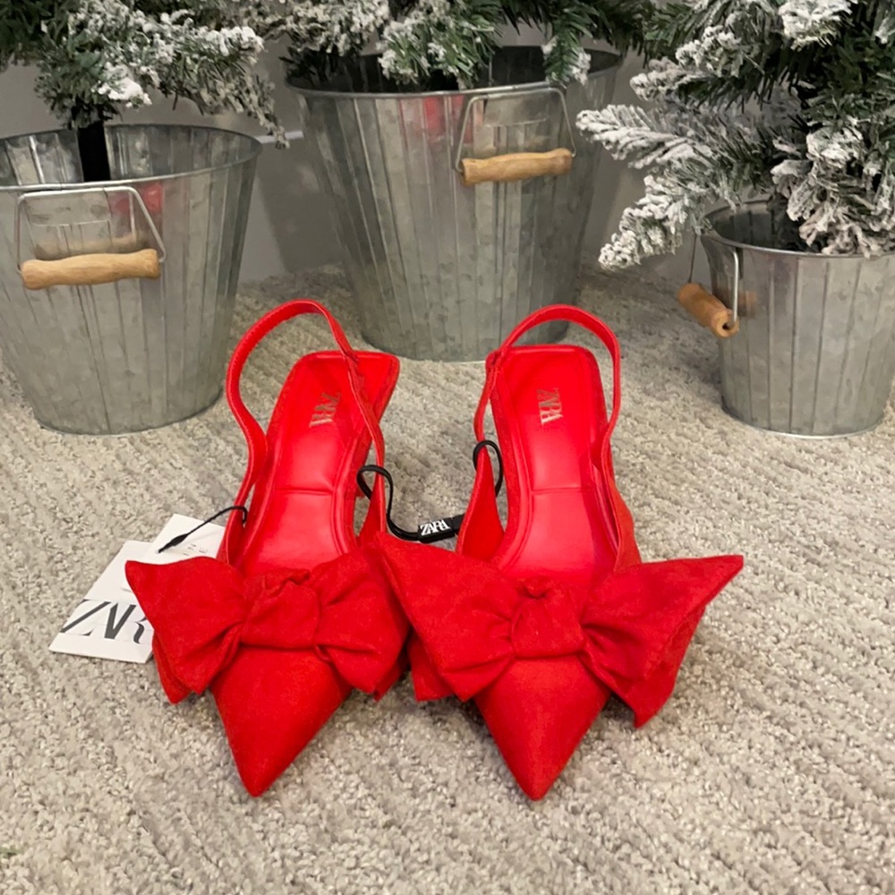 Zara red slingbacks